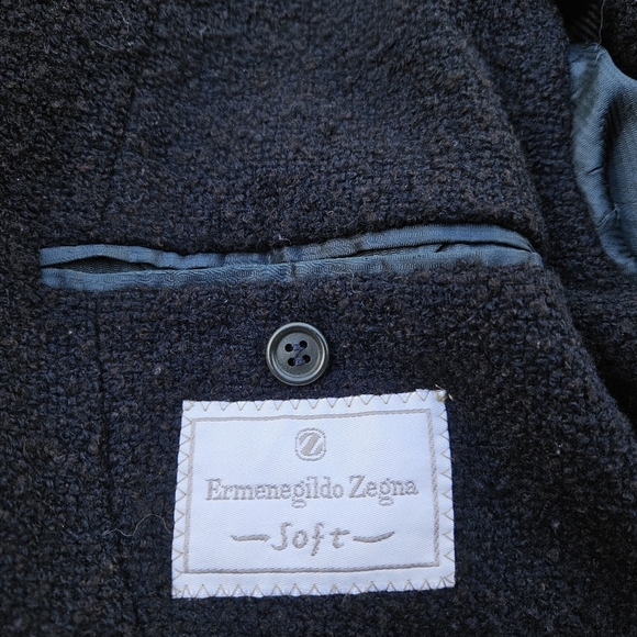 Ermenegildo Zegna Soft black boucle knit wool-blend jacket SEE MEASUREMENTS - Picture 5 of 8